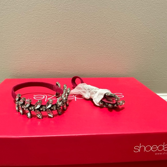 Brand new fuchsia high heels with optional gem strap. - Picture 7 of 8